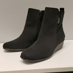 Anne Klein Black Wedge Ankle Booties
